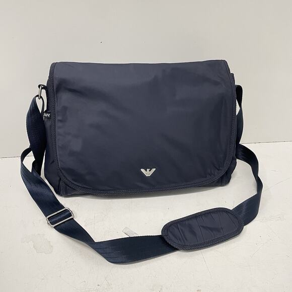 Emporio Armani Baby Diaper Bag with Changing Pad Crossbody Strap Navy Genuine - Picture 1 of 7
